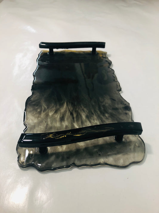 Black Epoxy Tray w/Gold
