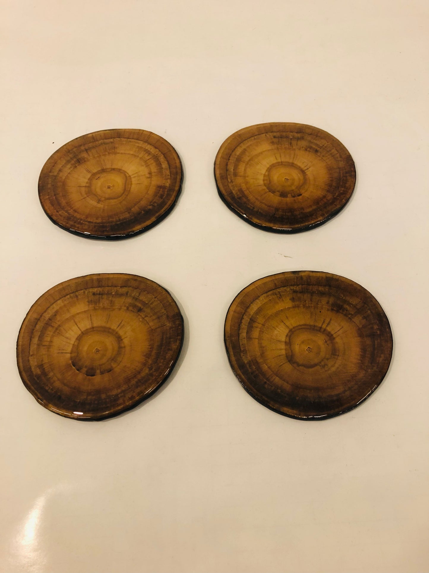 Lightly Charred Maple Epoxy Coasters