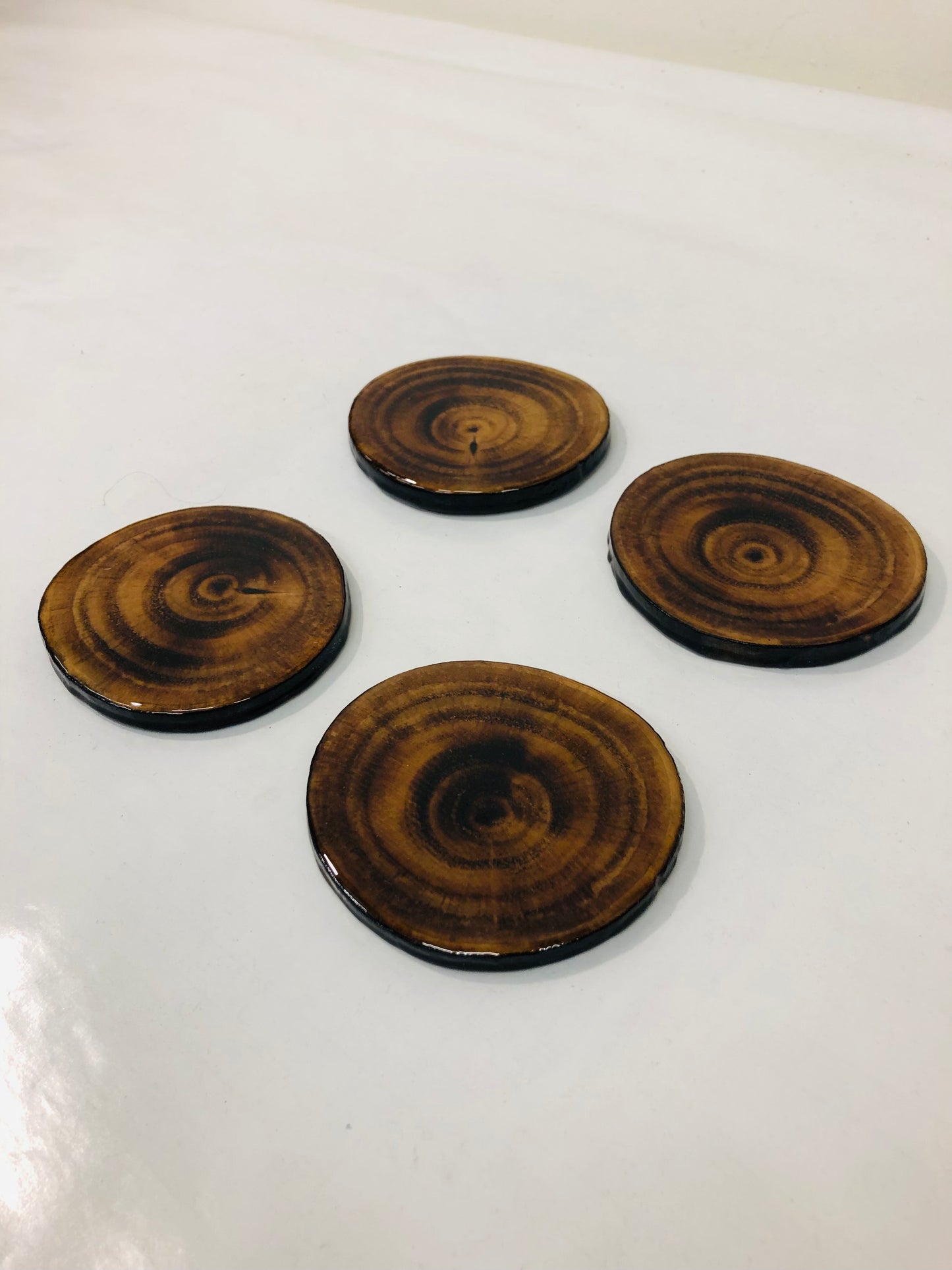 Charred Wood and Resin Coasters